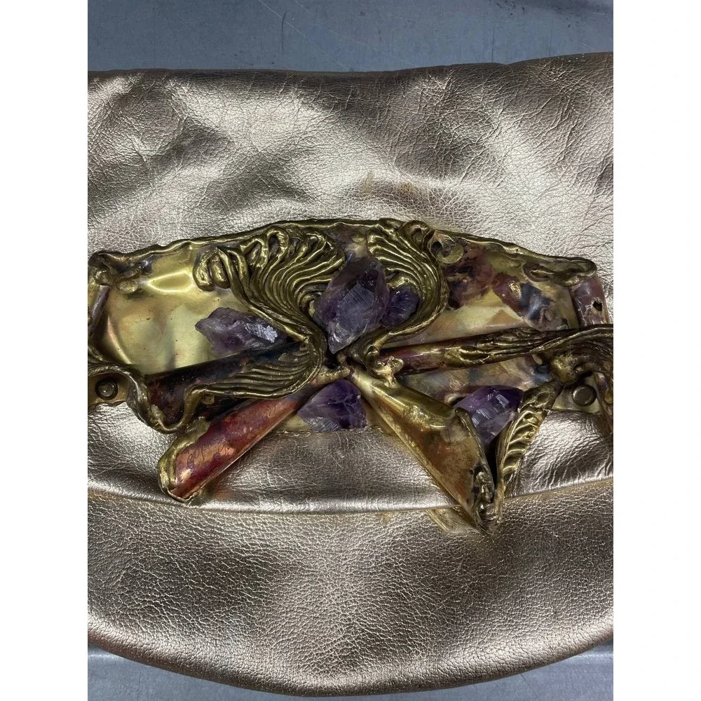 Vintage Carvalhu‎ Copa Collection Gold Leather Shoulder Bag